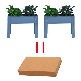 Elevated garden bed, metal elevated outdoor flowerpot box, suitable for backyard and terrace, large flowerpot, suitable for vegetable and flower Grey*
