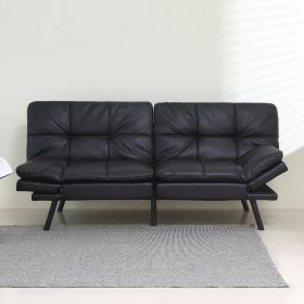 Convertible Memory Foam Futon Couch Bed; Modern Folding Sleeper Sofa-SF267PUBK