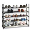Shoe Rack 5 Tiers Large Organizer for 25 Pairs Adjustable Fabric Shoe Storage Cabinet, Gray