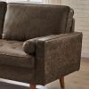 Mid Century Modern Sofa, Button Tufted Seat Cushion, Track Armrest, 2 Bolster Pillows, Comfy Couch for Living Room, Dorm, Office, Apartment