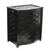 Oceanstar Mahogany Finished Bowed Front Veneer Laundry Wood Hamper with Interior Bag BHV0100MH