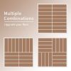 Patio Interlocking Deck Tiles, 12"x12" Square Composite Decking Tiles, Four Slat Plastic Outdoor Flooring Tile All Weather for Balcony Porch Backyard,