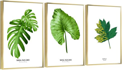Framed Canvas Wall ArtOil Paintings Impressionism Aesthetic Prints Canvas Paintings for Living Room Bedroom Office Home; 3 Panels (GOLD: 12*16)