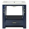 30'' Bathroom Vanity with Seperate Basin Sink, Modern Bathroom Storage Cabinet with Double-sided Storage Shelf, Freestanding Bathroom Vanity Cabinet w